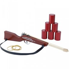 Farwest, spel met houten Karabijn geweer en elastiekjes